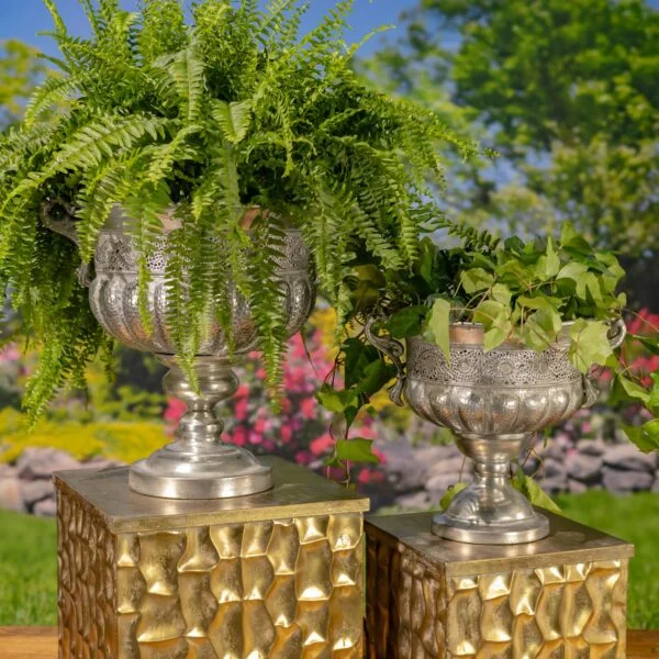 Frosted Silver Metal Urn "Veritas" - 2 Size Options
