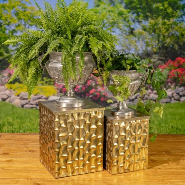 Frosted Silver Metal Urn "Salus" - 2 Size Options
