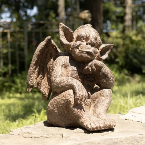 16" Sitting Magnesium Gargoyle Statue – 2 Finish Options