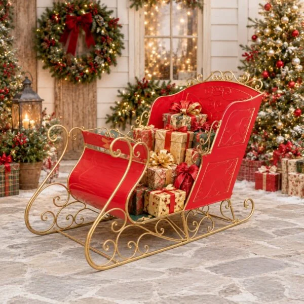 Large Life-Size Christmas Sleigh Decoration "George"